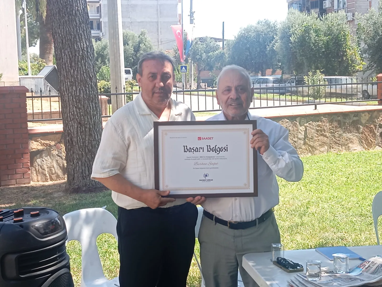 Saadet Partisi Nazilli İlçe Başkanına ödül